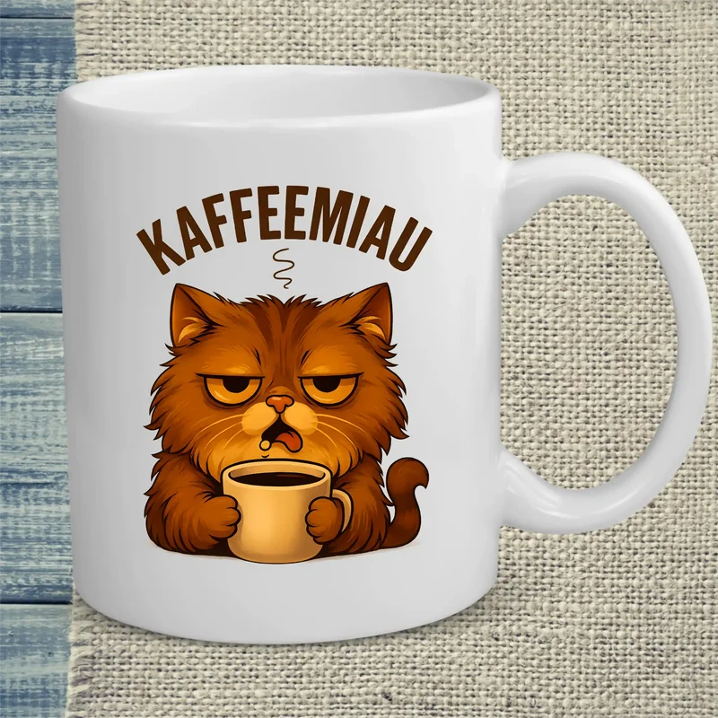 KaffeeMiau - Katze mit Kaffee - Tasse