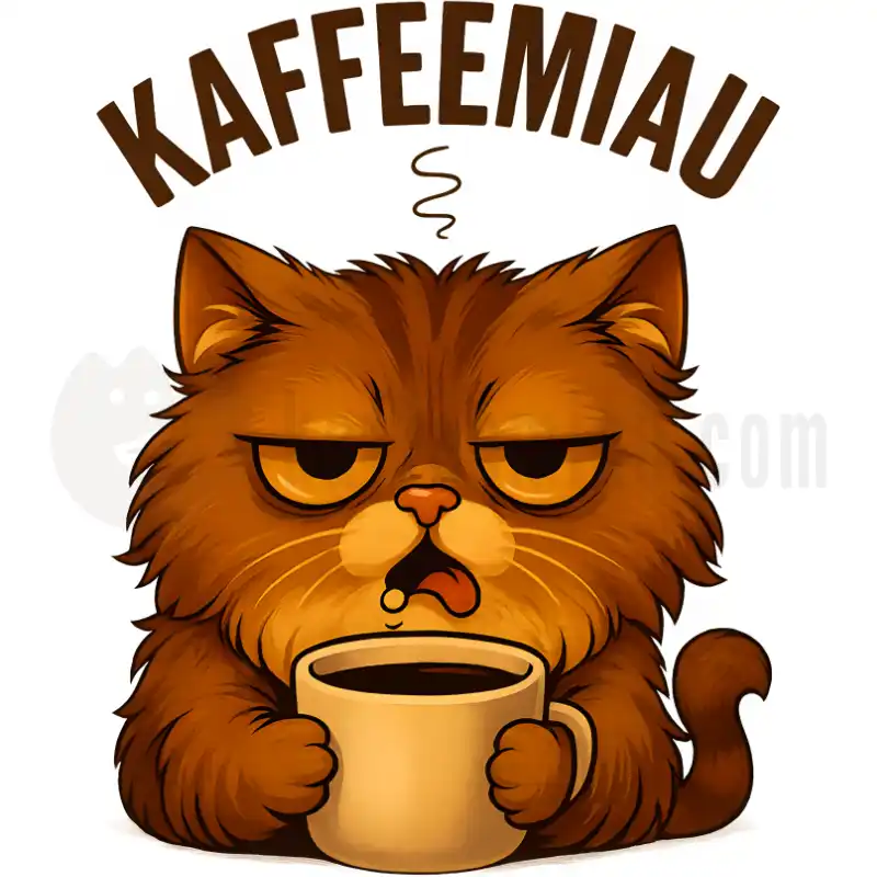 KaffeeMiau - Katze mit Kaffee - Tasse
