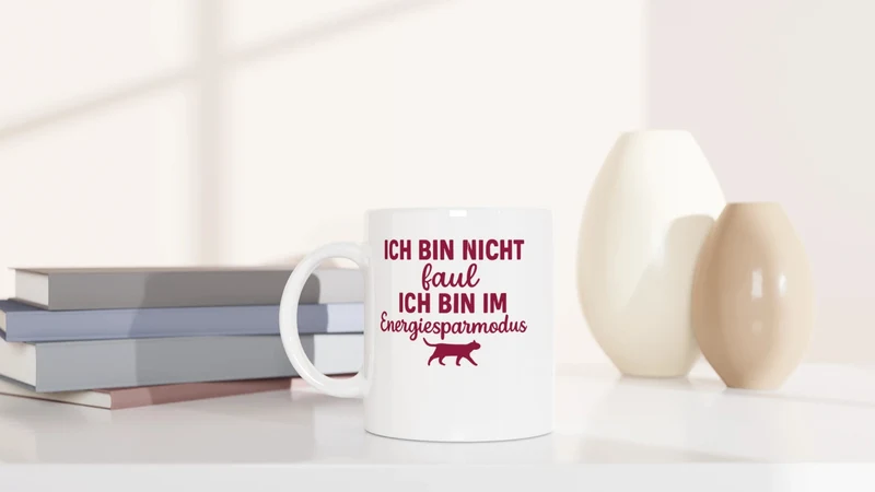Ich bin nicht faul. Ich bin im Energiesparmodus. - Tasse
