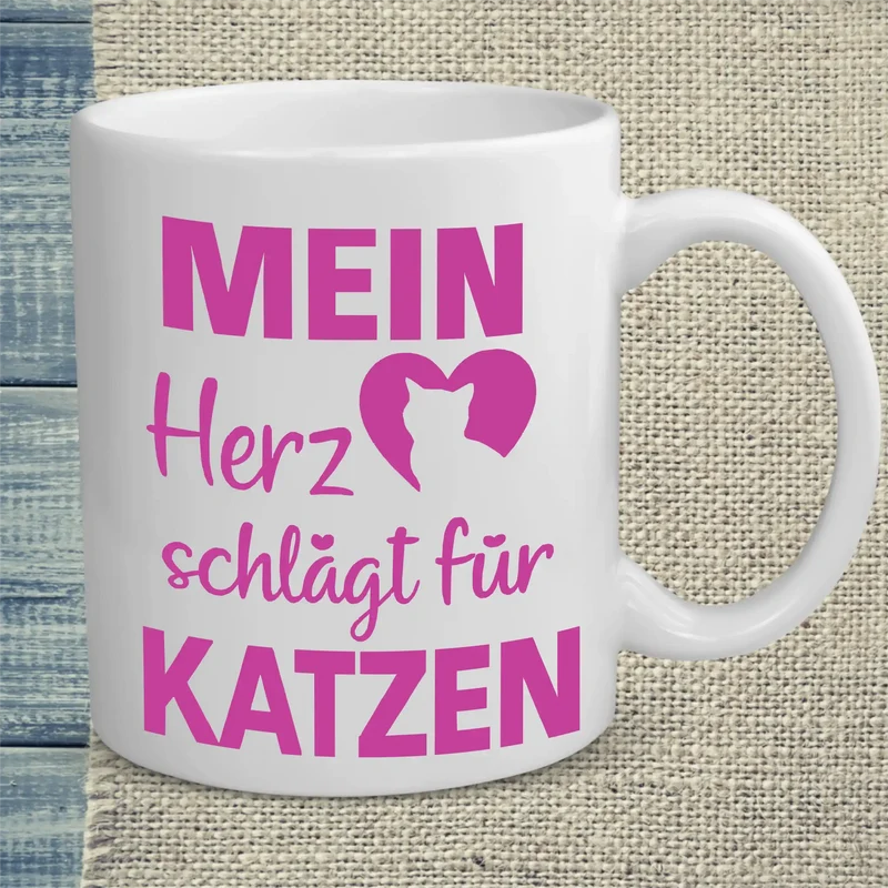 Mein Herz schlägt für Katzen - Tasse