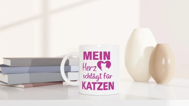Mein Herz schlägt für Katzen - Tasse