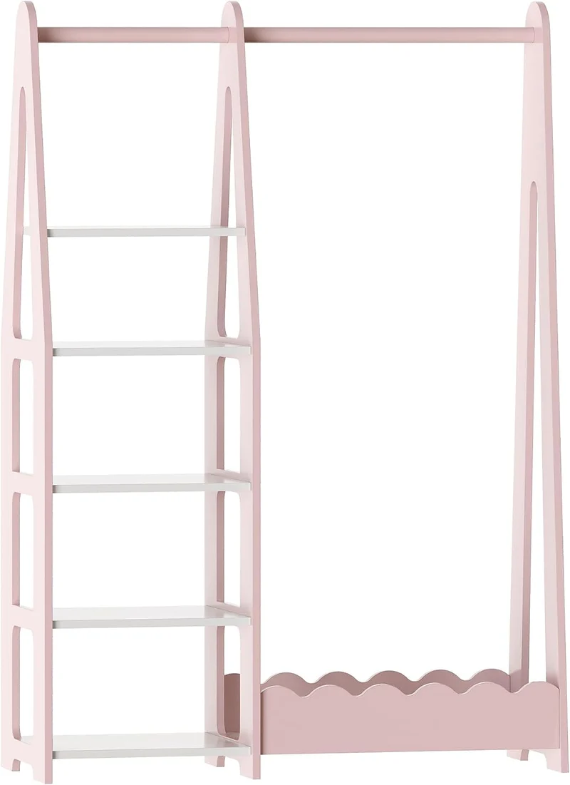 [en.casa] Kindergarderobe stehend Vestnes Kinder Kleiderschrank mit Kleiderstange 114 x 77 x 30 cm K