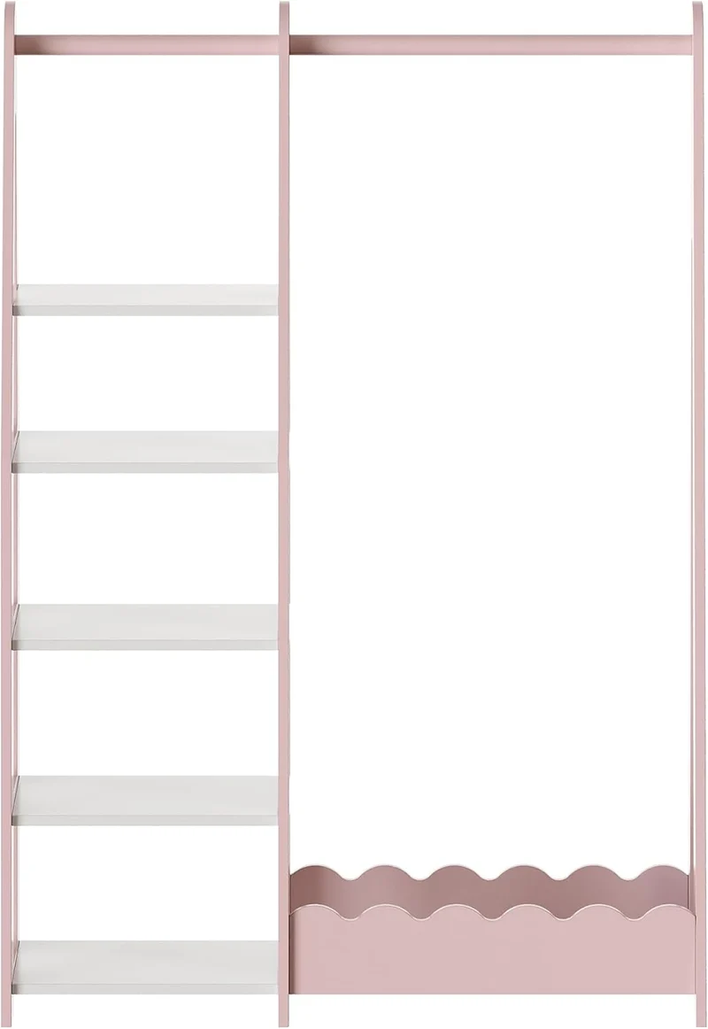[en.casa] Kindergarderobe stehend Vestnes Kinder Kleiderschrank mit Kleiderstange 114 x 77 x 30 cm K