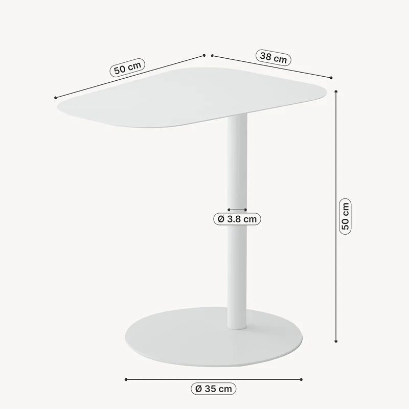 [en.casa] Beistelltisch Nastätten Gartentisch Couchtisch mit Metallgestell Sofatisch modernes Design