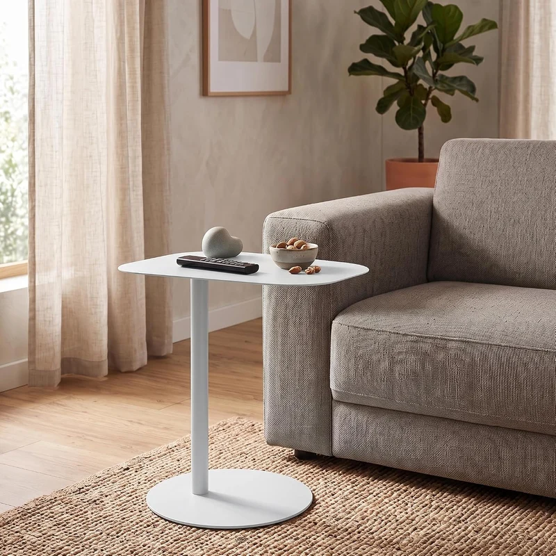 [en.casa] Beistelltisch Nastätten Gartentisch Couchtisch mit Metallgestell Sofatisch modernes Design