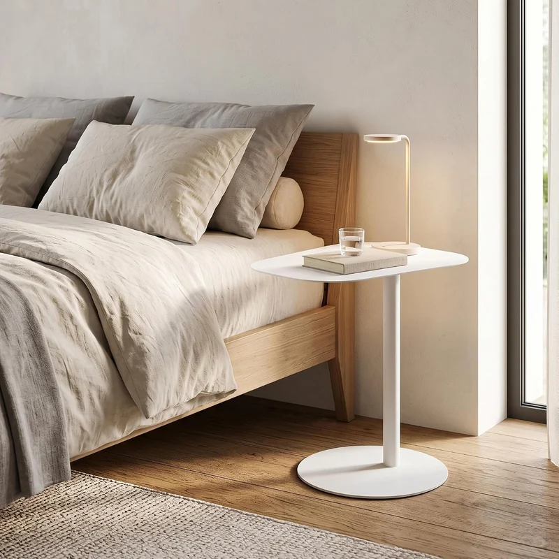 [en.casa] Beistelltisch Nastätten Gartentisch Couchtisch mit Metallgestell Sofatisch modernes Design