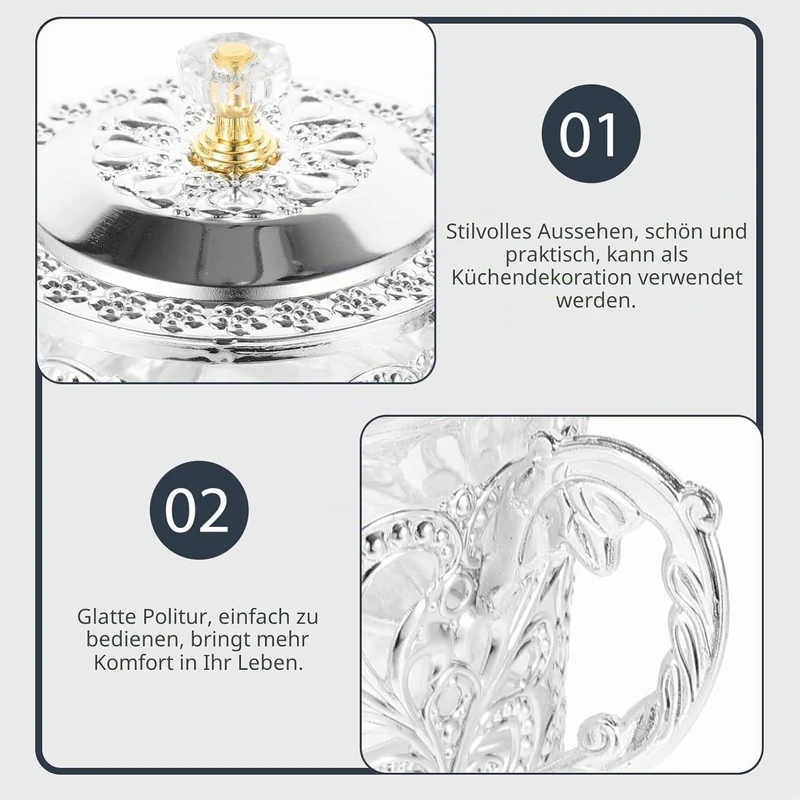 Toyvian Vorratsglas Aus Kunstglas Mit Deckel Und Löffel Transparente Zuckerdose Für Küche Praktische