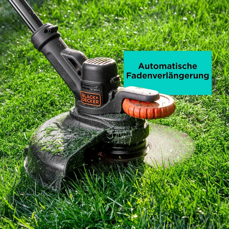 BLACK+DECKER 18V Akku-Rasentrimmer (28 cm Schnittbreite, AFS Reflex Fadenverlängerung, Verstellbarer