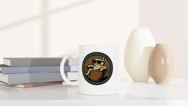 Katze in Tasse - Rund - Tasse