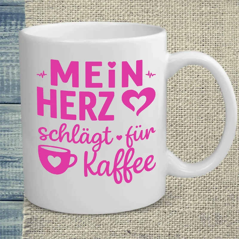 Mein Herz schlägt für Kaffee - Tasse