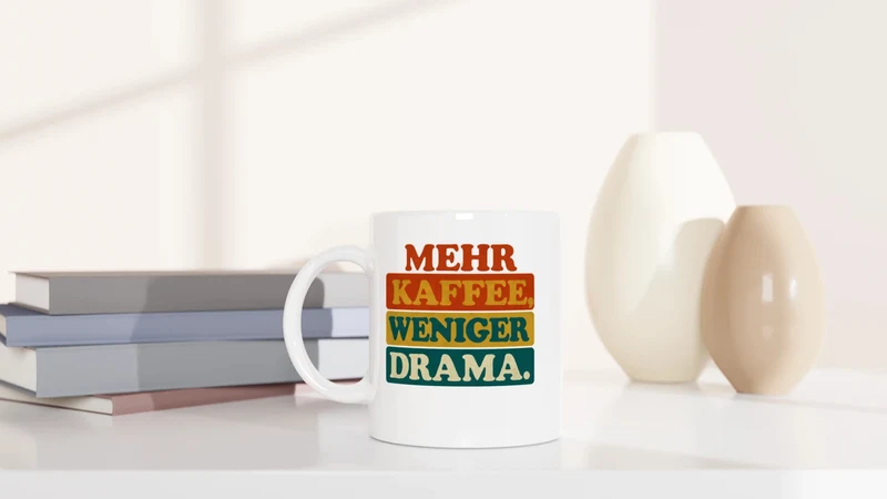 Mehr Kaffee, weniger Drama. - Tasse