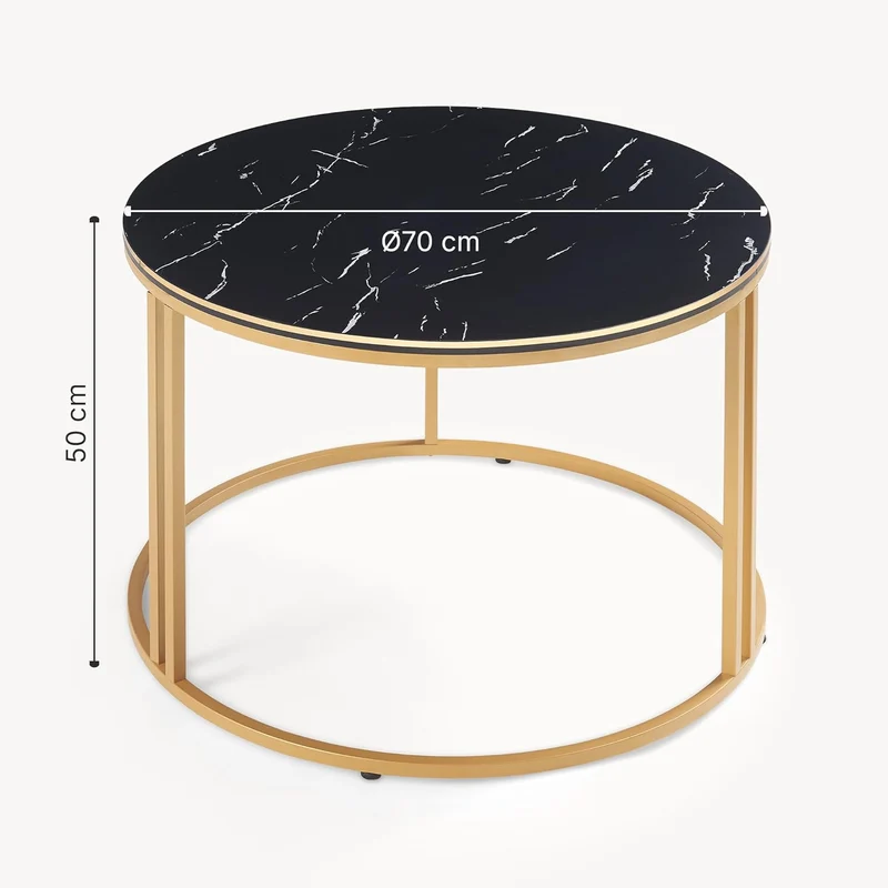 [en.casa] Couchtisch Aulum Beistelltisch 50 x 80 cm Kaffeetisch aus Spanplatte und Metall Sofatisch