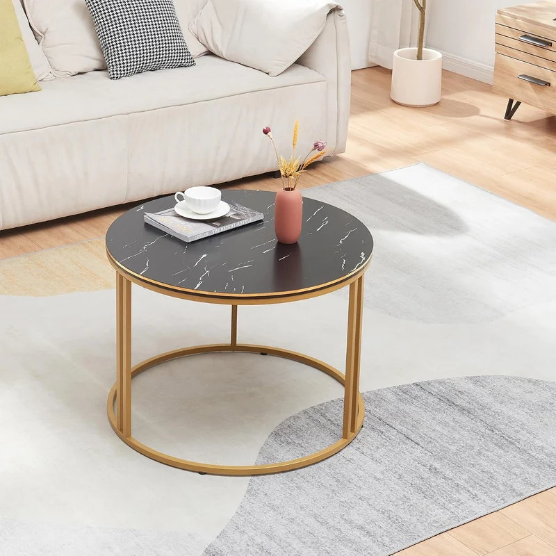 [en.casa] Couchtisch Aulum Beistelltisch 50 x 80 cm Kaffeetisch aus Spanplatte und Metall Sofatisch