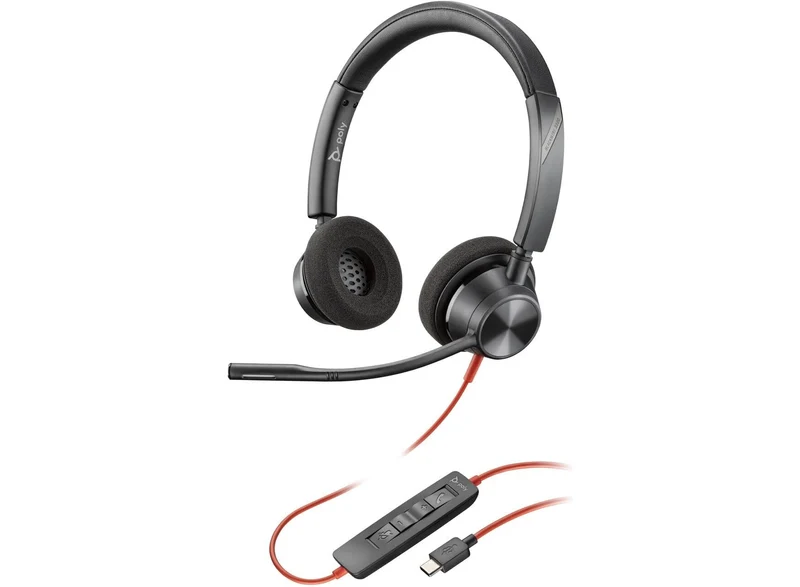 Plantronics – Blackwire 3320 USB-A (Poly) – kabelgebundenes Zwei-Ohr Headset (Stereo) mit Mikrofonar
