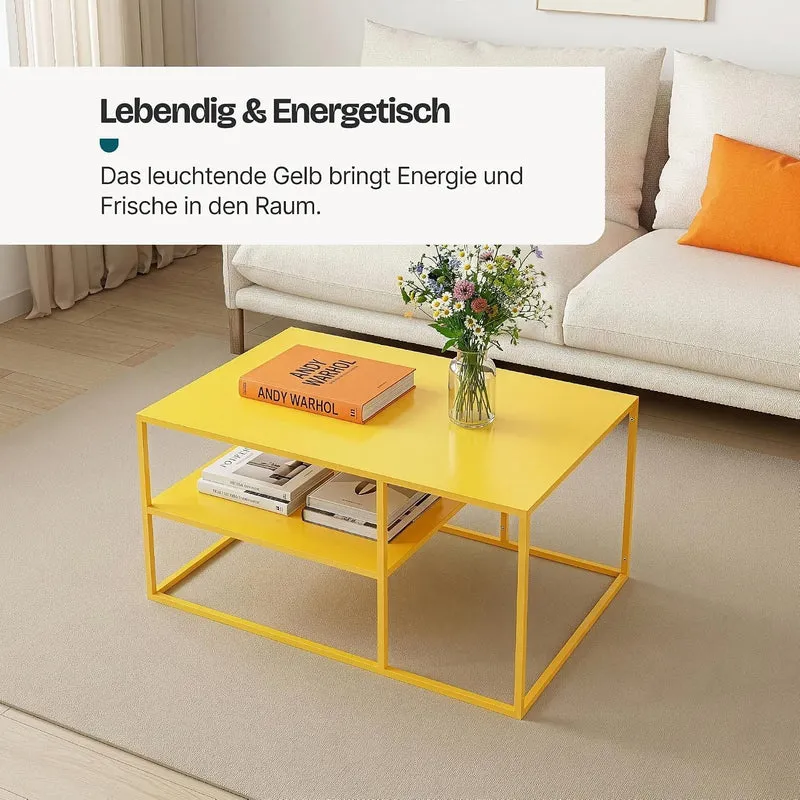 [en.casa] Couchtisch Solund Beistelltisch Metall Wohnzimmertisch mit Stauraum Sofatisch rechteckig K