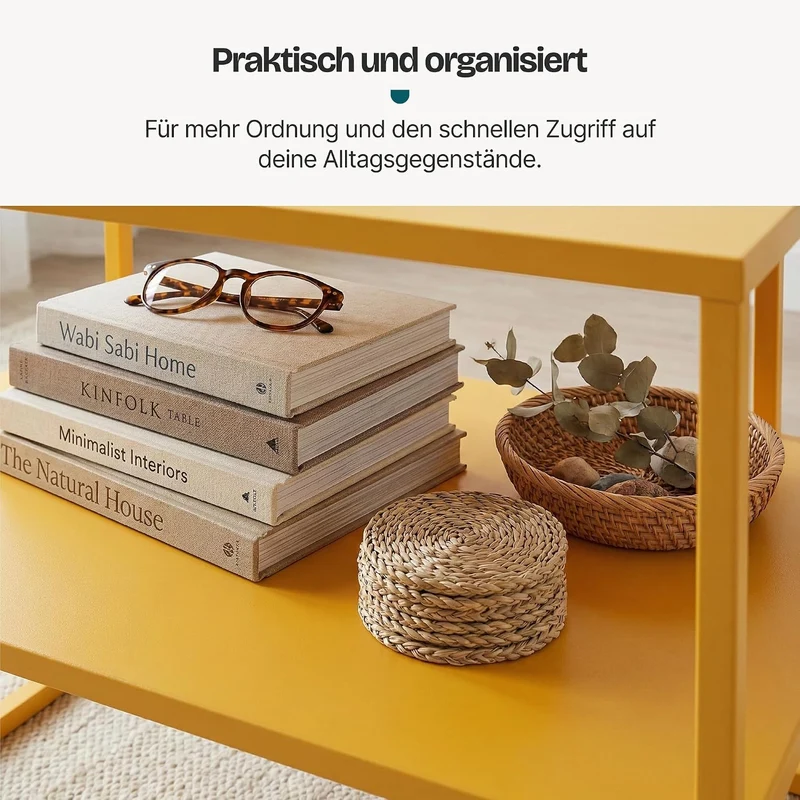 [en.casa] Couchtisch Solund Beistelltisch Metall Wohnzimmertisch mit Stauraum Sofatisch rechteckig K