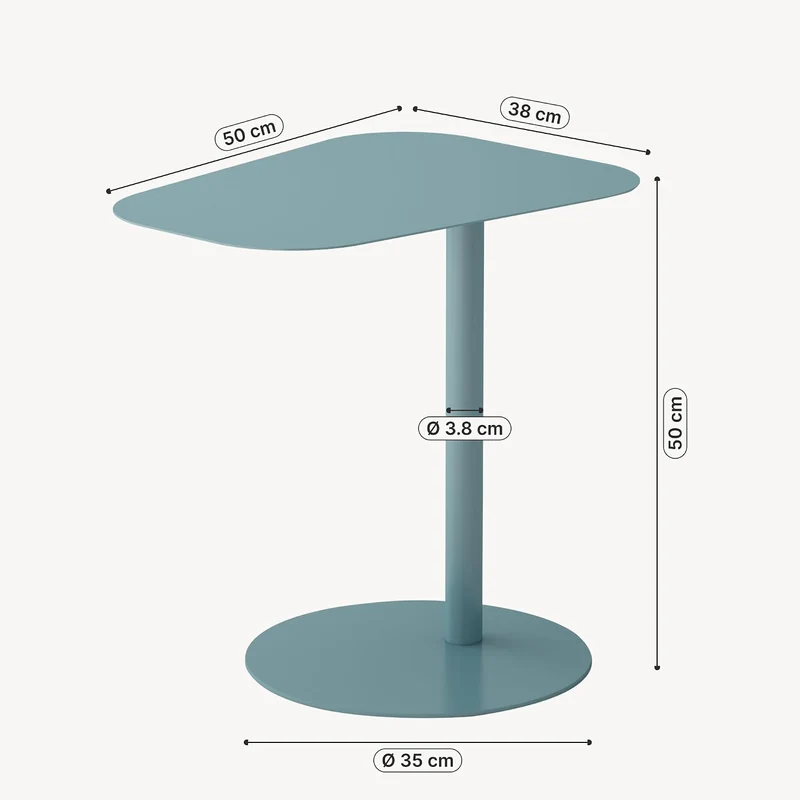 [en.casa] Beistelltisch Nastätten Gartentisch Couchtisch mit Metallgestell Sofatisch modernes Design