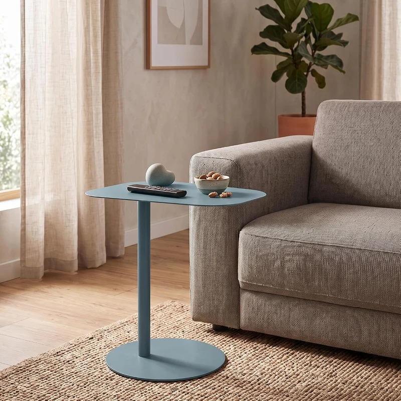 [en.casa] Beistelltisch Nastätten Gartentisch Couchtisch mit Metallgestell Sofatisch modernes Design