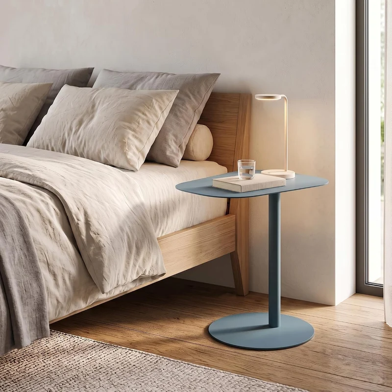 [en.casa] Beistelltisch Nastätten Gartentisch Couchtisch mit Metallgestell Sofatisch modernes Design