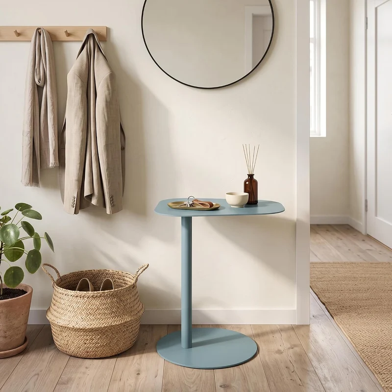 [en.casa] Beistelltisch Nastätten Gartentisch Couchtisch mit Metallgestell Sofatisch modernes Design