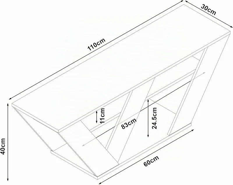 [en.casa] Fernsehtisch Nome TV-Lowboard TV-Tisch Sideboard TV-Ständer mit Ablagen Kommode Fernsehsch