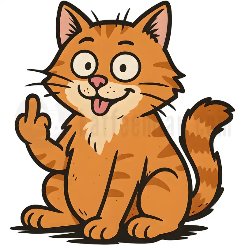 Lustige Katze zeigt Stinkefinger - Tasse