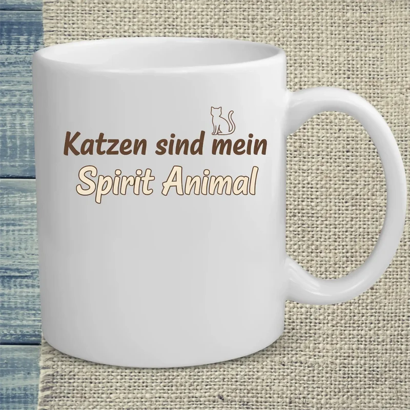 Katzen sind mein Spirit Animal - Simple - Tasse