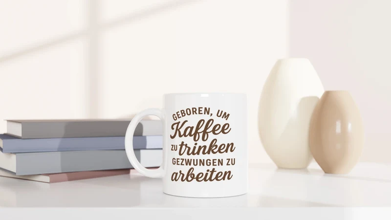 Geboren, um Kaffee zu trinken, gezwungen zu arbeiten - Tasse
