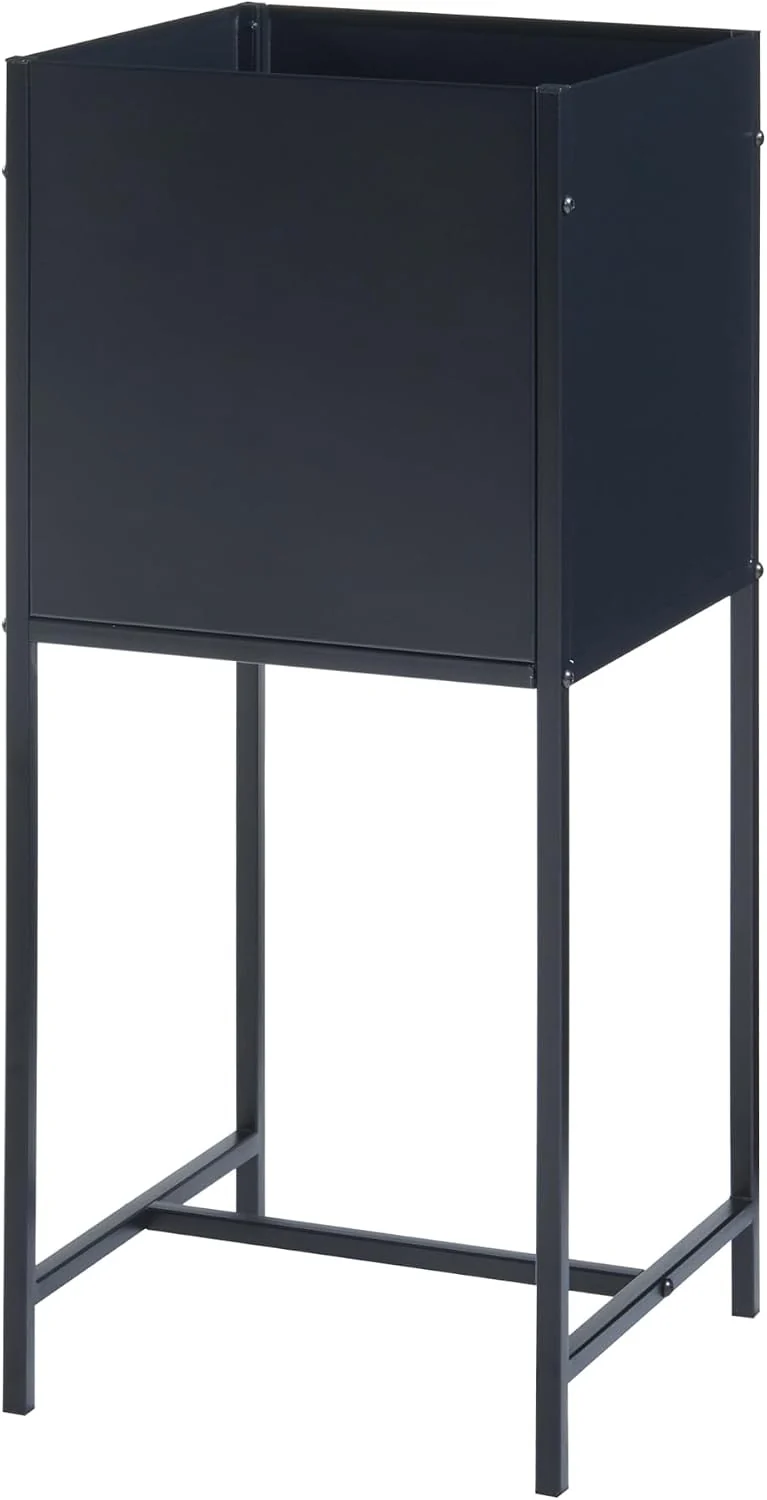 [en.casa] Blumenständer Porsgrunn Pflanzenständer mit Blumenkasten 70 x 30 x 30 cm Metall Schwarz Bl