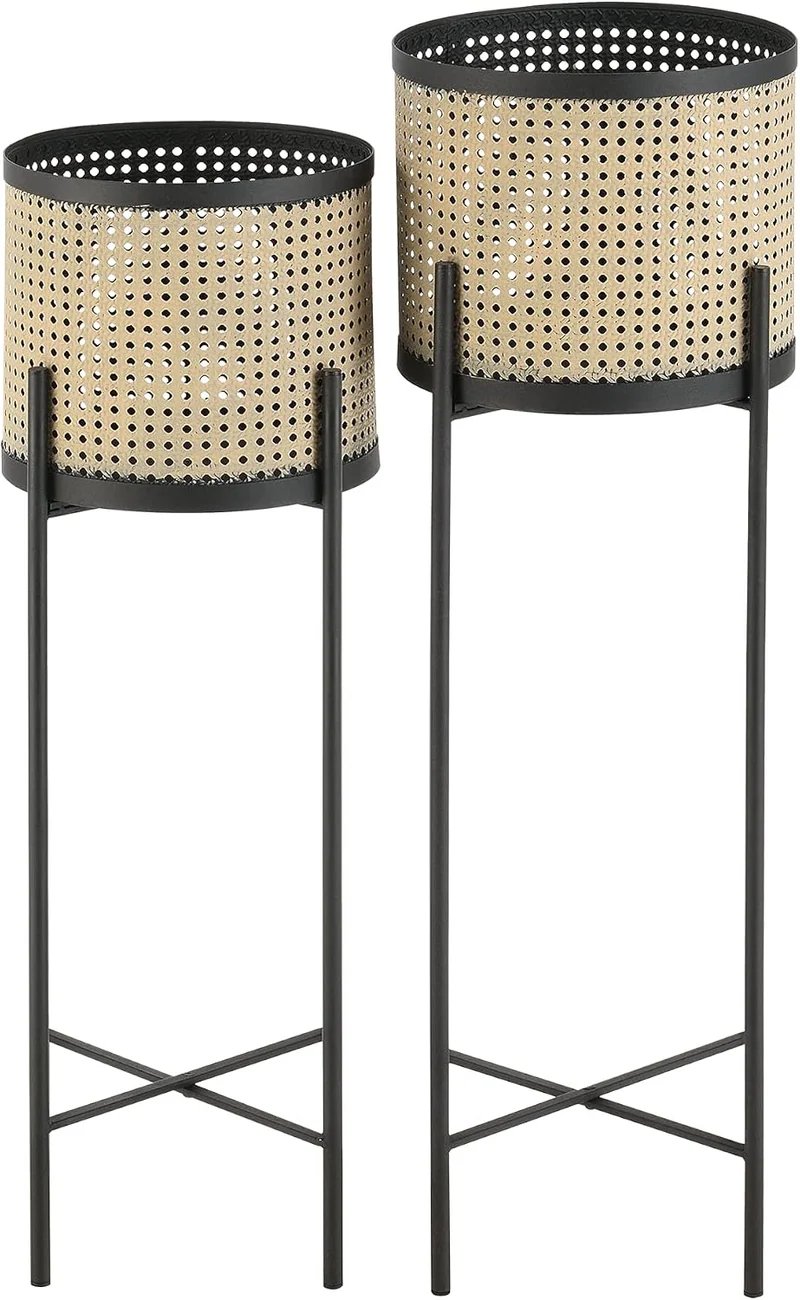 [en.casa] Pflanzständer Colfontaine 2er Set Blumenständer-Set Pflanztopfhalter in 2 Grössen Metall S