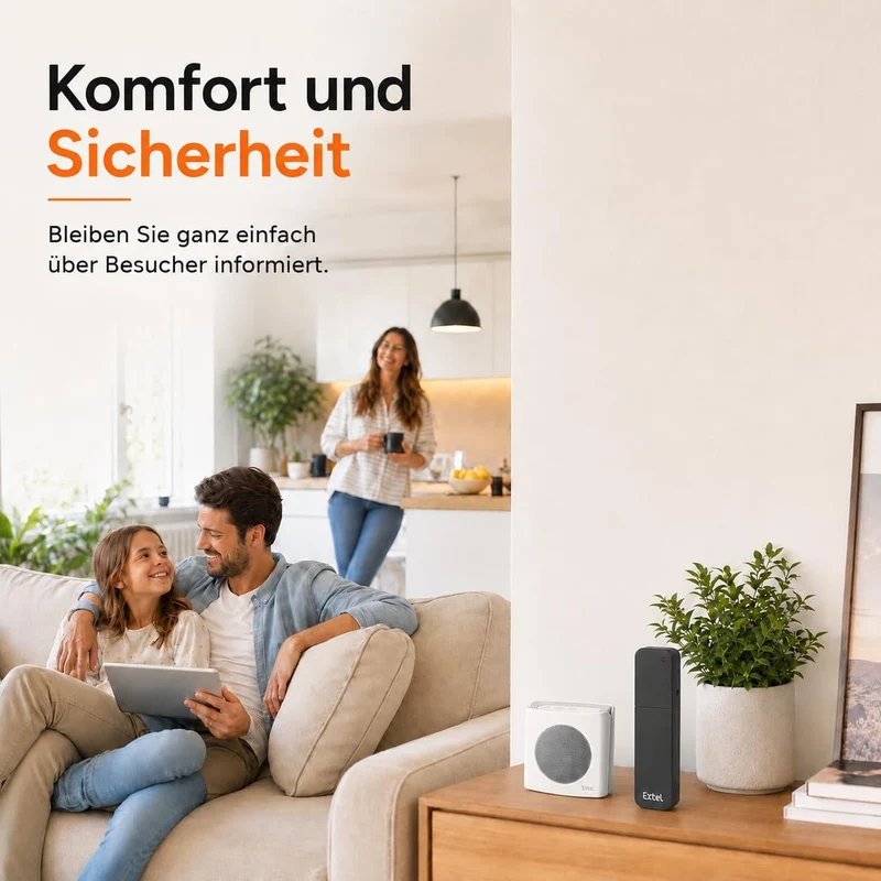 Extel diBi More Funk-Klingelerweiterung, Universal-Funkgong & Klingelverstärker, 200 m Reichweite, k