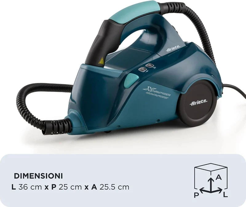Ariete 4145 XVapor Comfort Dampfreiniger, tötet 99,9% Keime und Bakterien, Zubehör-Set, Dauerdampf 4