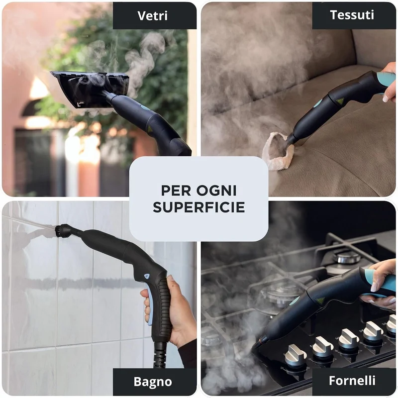 Ariete 4145 XVapor Comfort Dampfreiniger, tötet 99,9% Keime und Bakterien, Zubehör-Set, Dauerdampf 4
