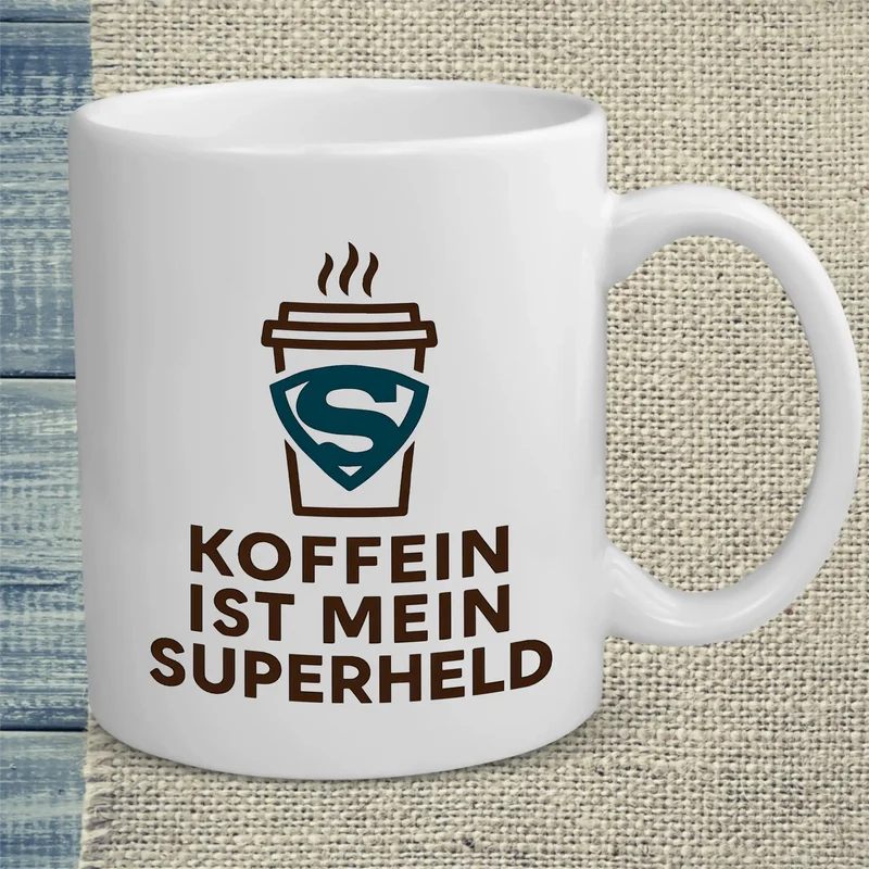 Koffein ist mein Superheld Becher - Tasse