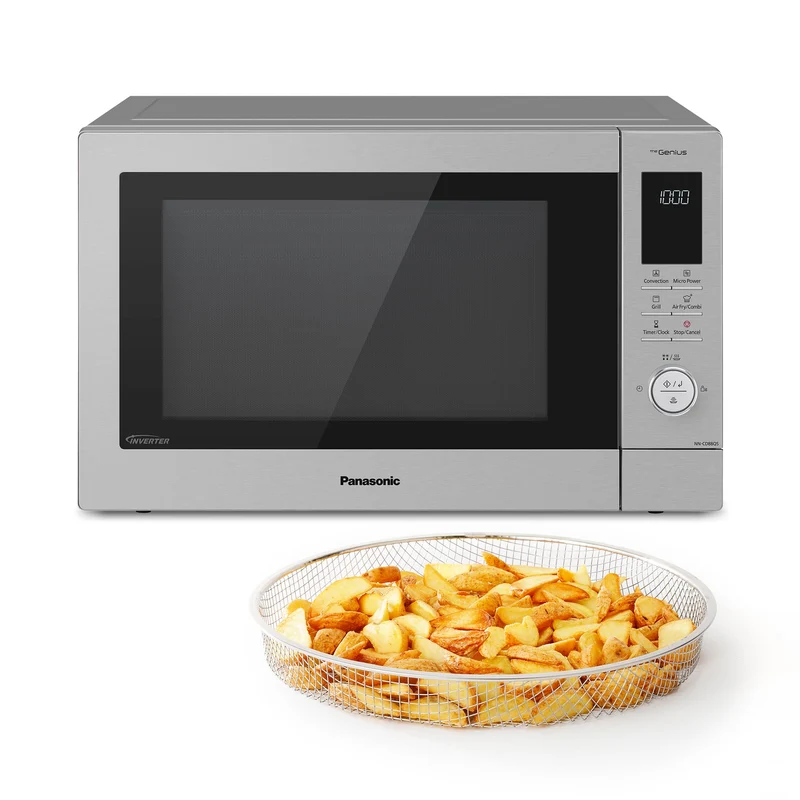 Panasonic NN-CD88QSEPG 34L Air Fryer Kombi-Mikrowelle mit Quarzgrill, 1000 W, automatisches Auftauen