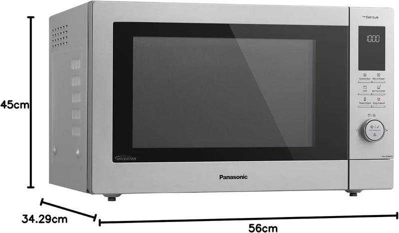 Panasonic NN-CD88QSEPG 34L Air Fryer Kombi-Mikrowelle mit Quarzgrill, 1000 W, automatisches Auftauen