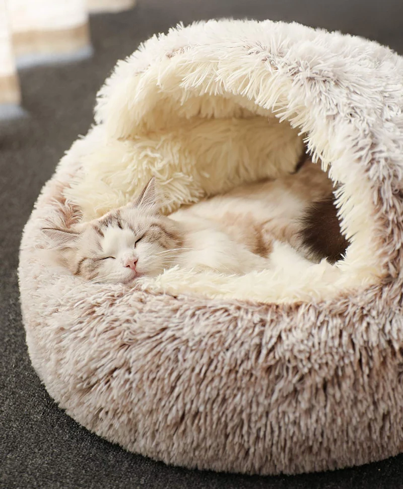 Katzenschlafsack, Plüsch-Katzenbett, Decke, selbstwärmend, Katzensack, Haustierzelt, Höhle, weich, r