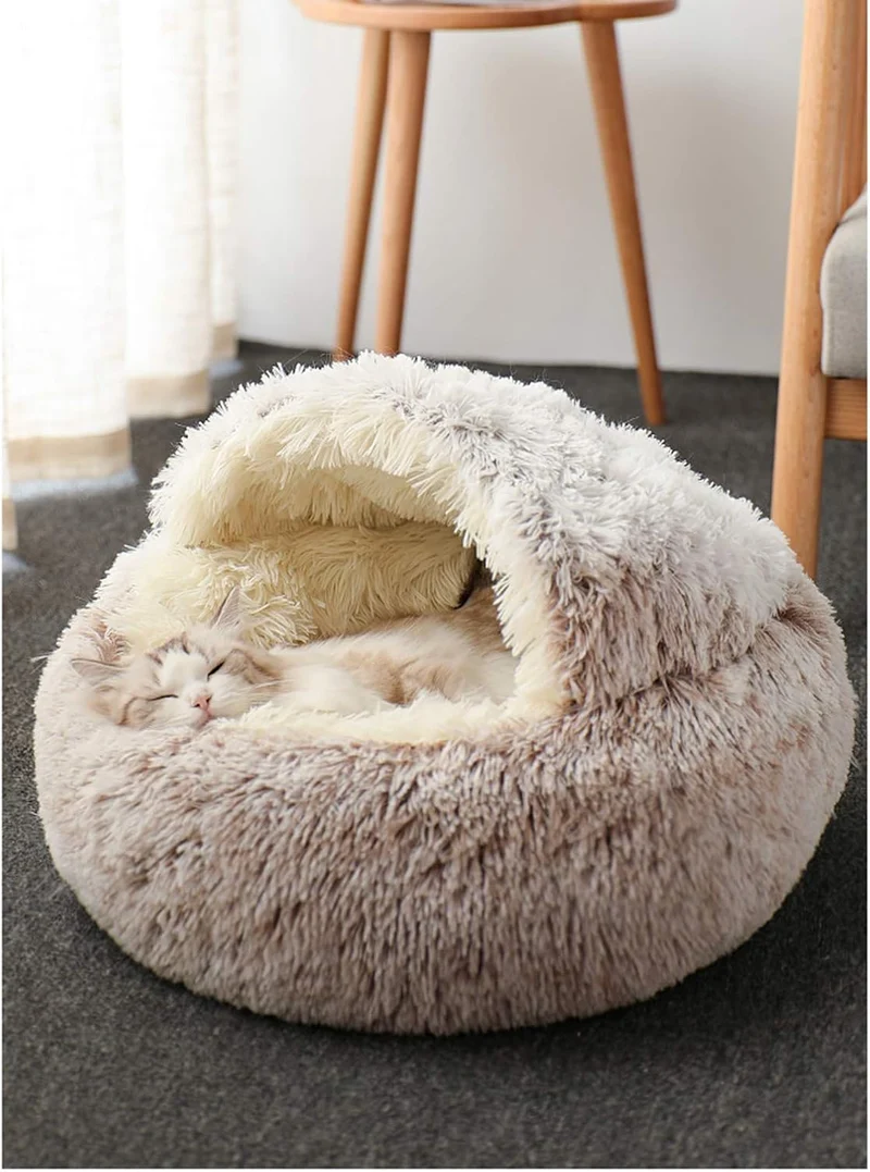 Katzenschlafsack, Plüsch-Katzenbett, Decke, selbstwärmend, Katzensack, Haustierzelt, Höhle, weich, r