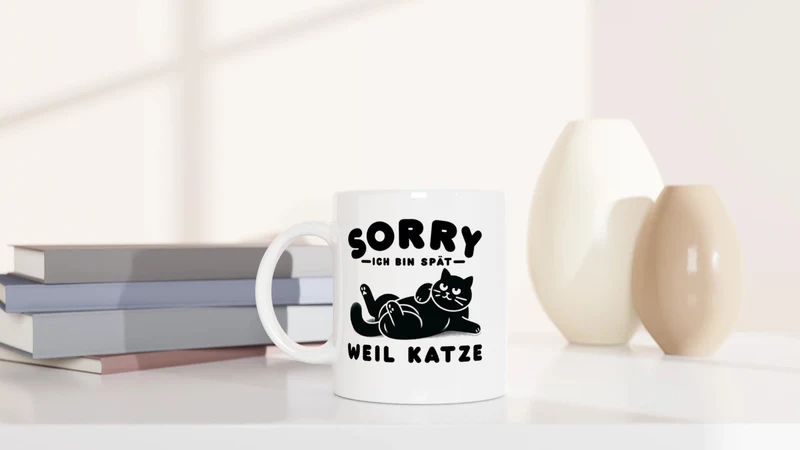 Ich bin spät - Weil Katze - Tasse