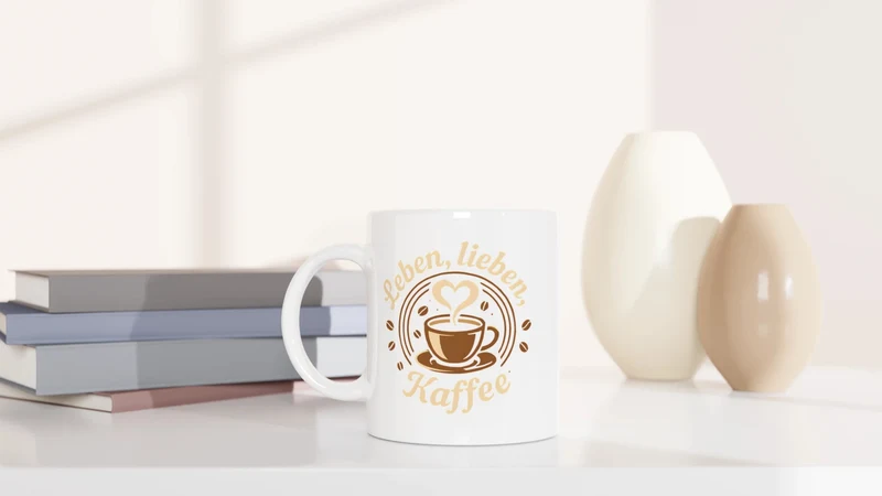 Leben, lieben, Kaffee - Tasse