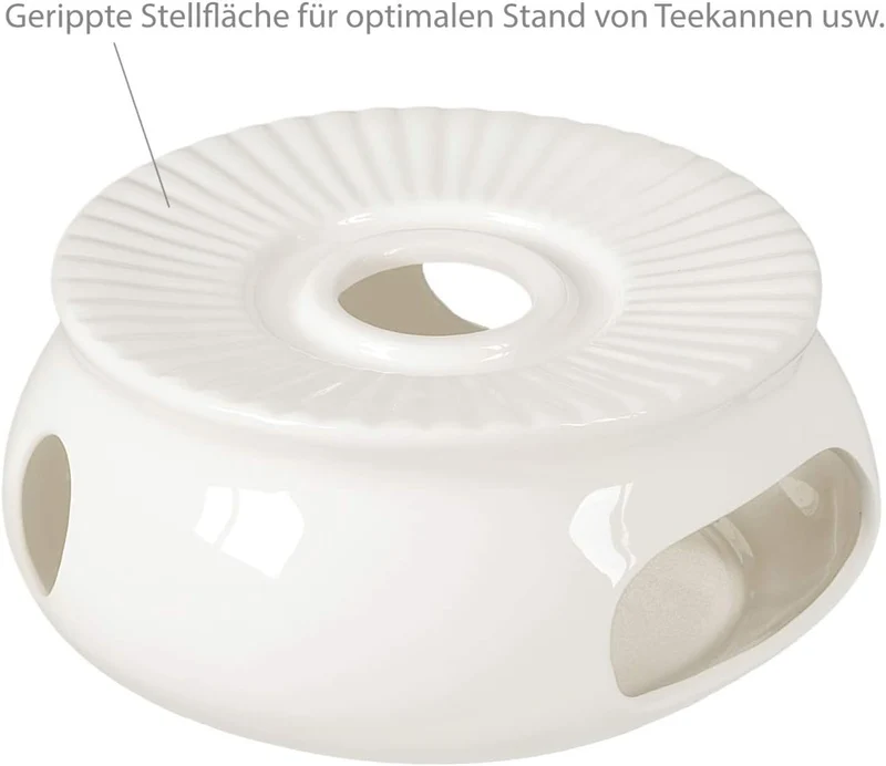 tea4chill Buchensee Teekanne/Kaffeekanne 1,5 Liter mit Stövchen. Fine Bone China Premium Qualität in