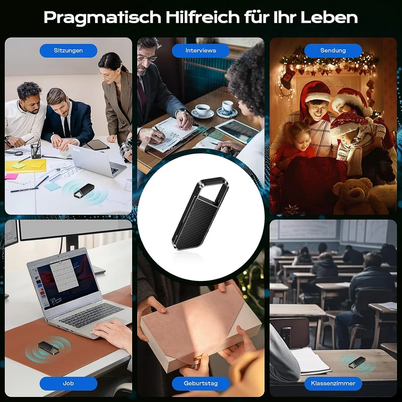 136GB Diktiergerät mit Spracherkennung –Aufnahmegerät, Mobile Rekorder mit DSP5.0 OTG-fähig, 9660h I