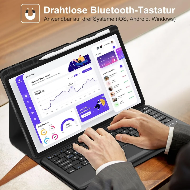 Tastatur für Lenovo Idea Tab Pro 12.7" 2025 mit Touchpad, Hülle mit Tastatur für Lenovo Idea Tab Pro