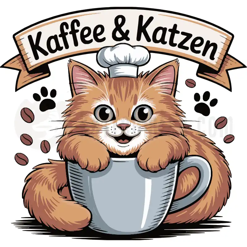 Kaffee und Katzen - Tasse