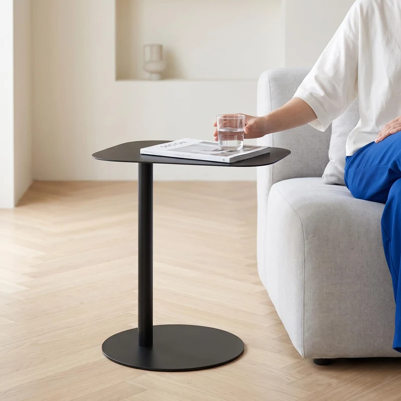 [en.casa] Beistelltisch Nastätten Gartentisch Couchtisch mit Metallgestell Sofatisch modernes Design