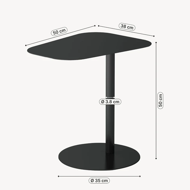 [en.casa] Beistelltisch Nastätten Gartentisch Couchtisch mit Metallgestell Sofatisch modernes Design