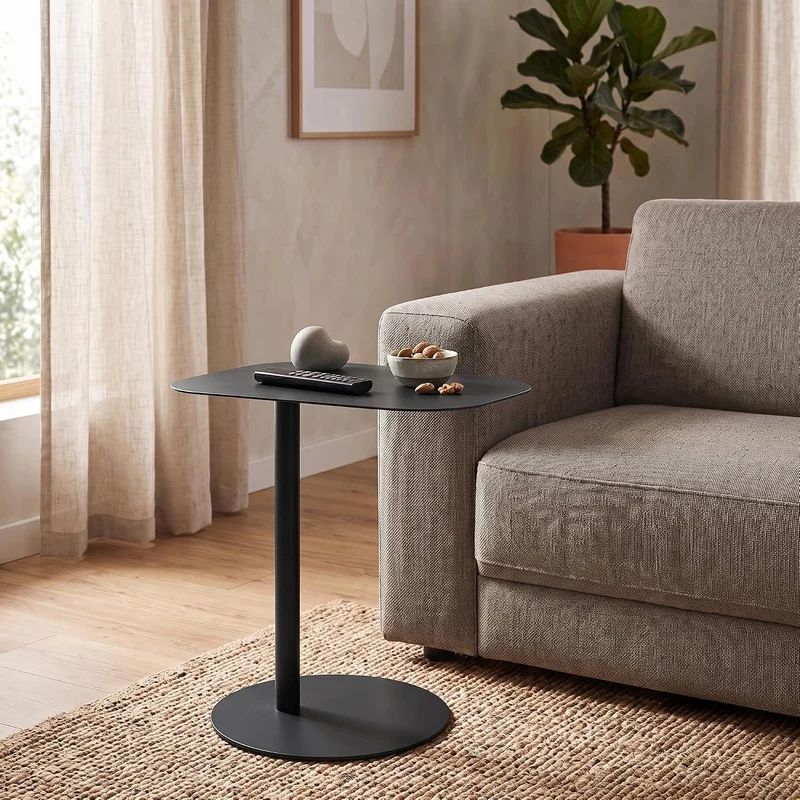 [en.casa] Beistelltisch Nastätten Gartentisch Couchtisch mit Metallgestell Sofatisch modernes Design