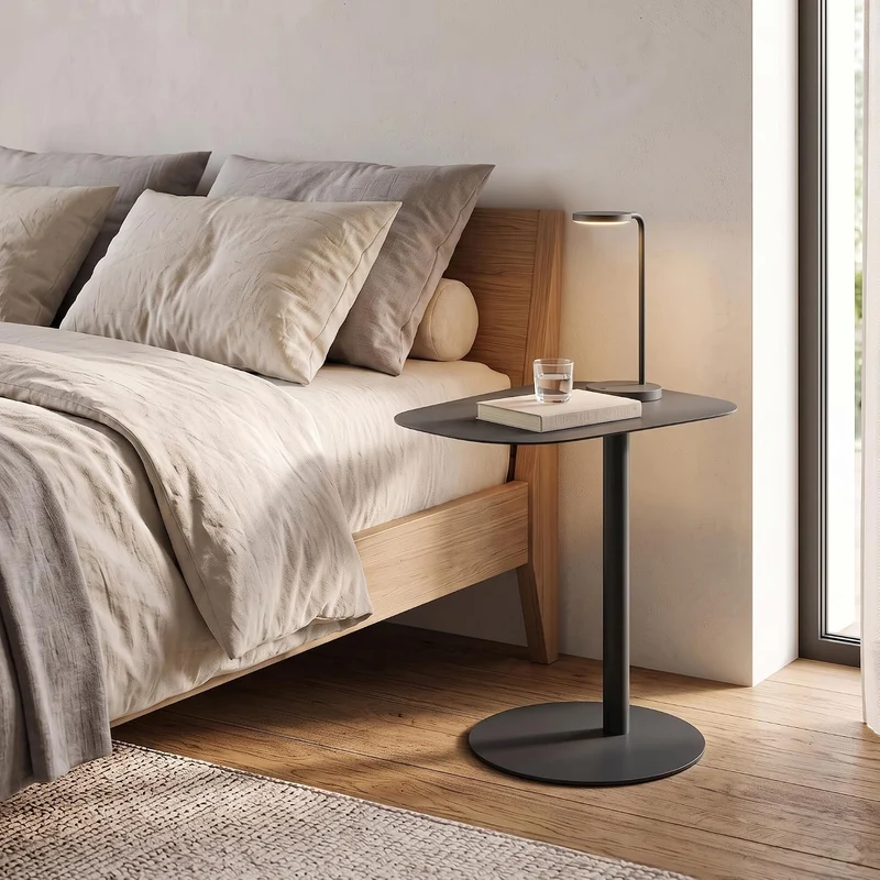 [en.casa] Beistelltisch Nastätten Gartentisch Couchtisch mit Metallgestell Sofatisch modernes Design