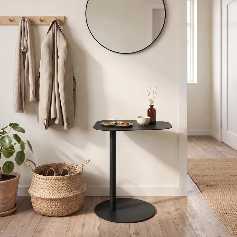 [en.casa] Beistelltisch Nastätten Gartentisch Couchtisch mit Metallgestell Sofatisch modernes Design