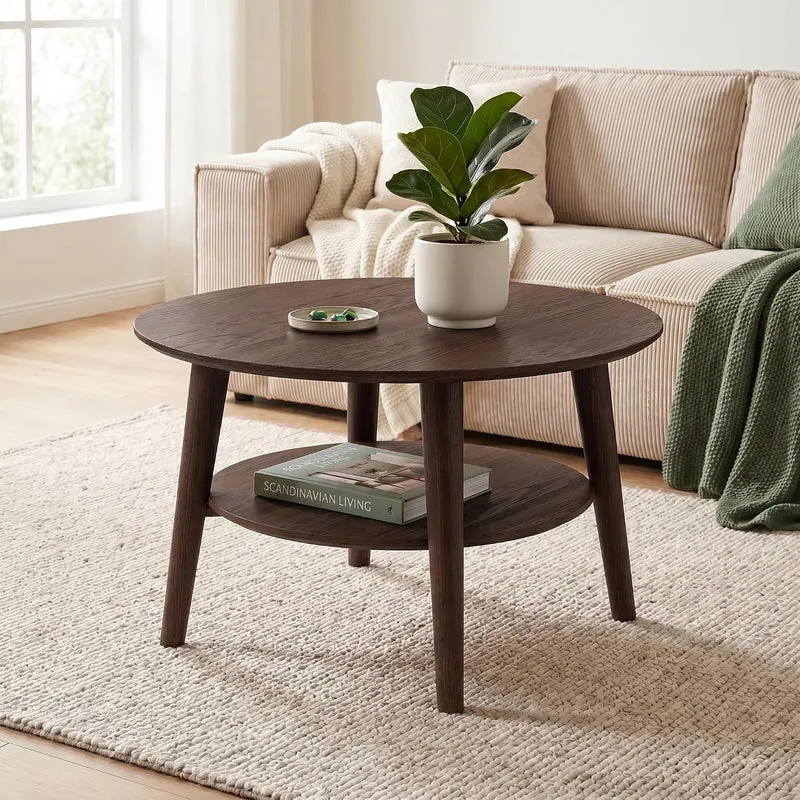 skølm Mjölnir Couchtisch rund – Wohnzimmertisch Holz – Hochwertiger Beistelltisch für Wohnzimmer – C